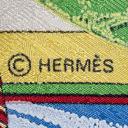 Hermes Scarf Blue Green Jacquardsilk — view 4