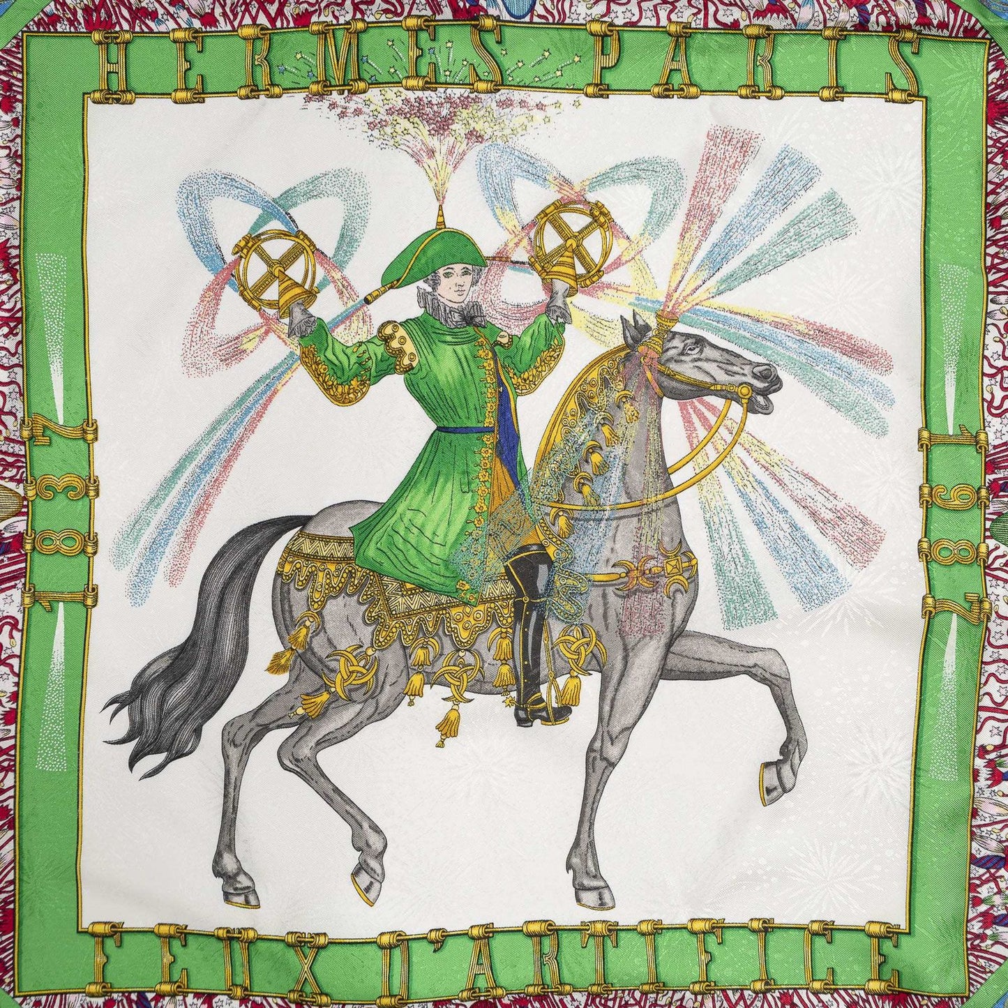 Hermes Scarf Blue Green Jacquardsilk — view 3