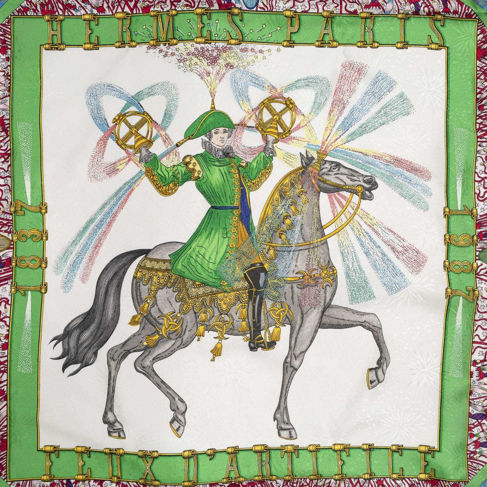 Hermes Scarf Blue Green Jacquardsilk — view 3