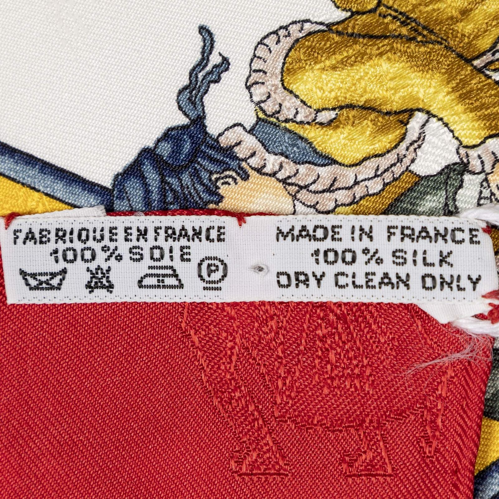 Hermes Scarf Red Blue White 100% Jacquardsilk — view 5