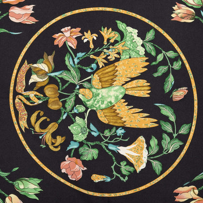 Hermes Scarf Black Orange Green 100% Twillsilk — view 3