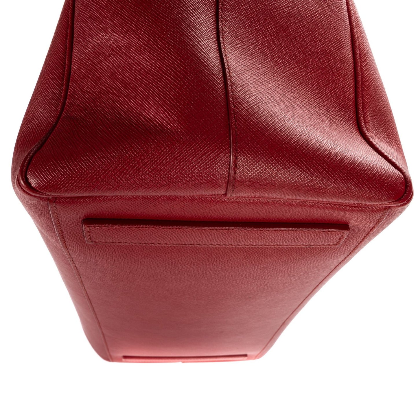 Prada Largedouble Zip Galleria Tote Red Saffiano Leather — view 8