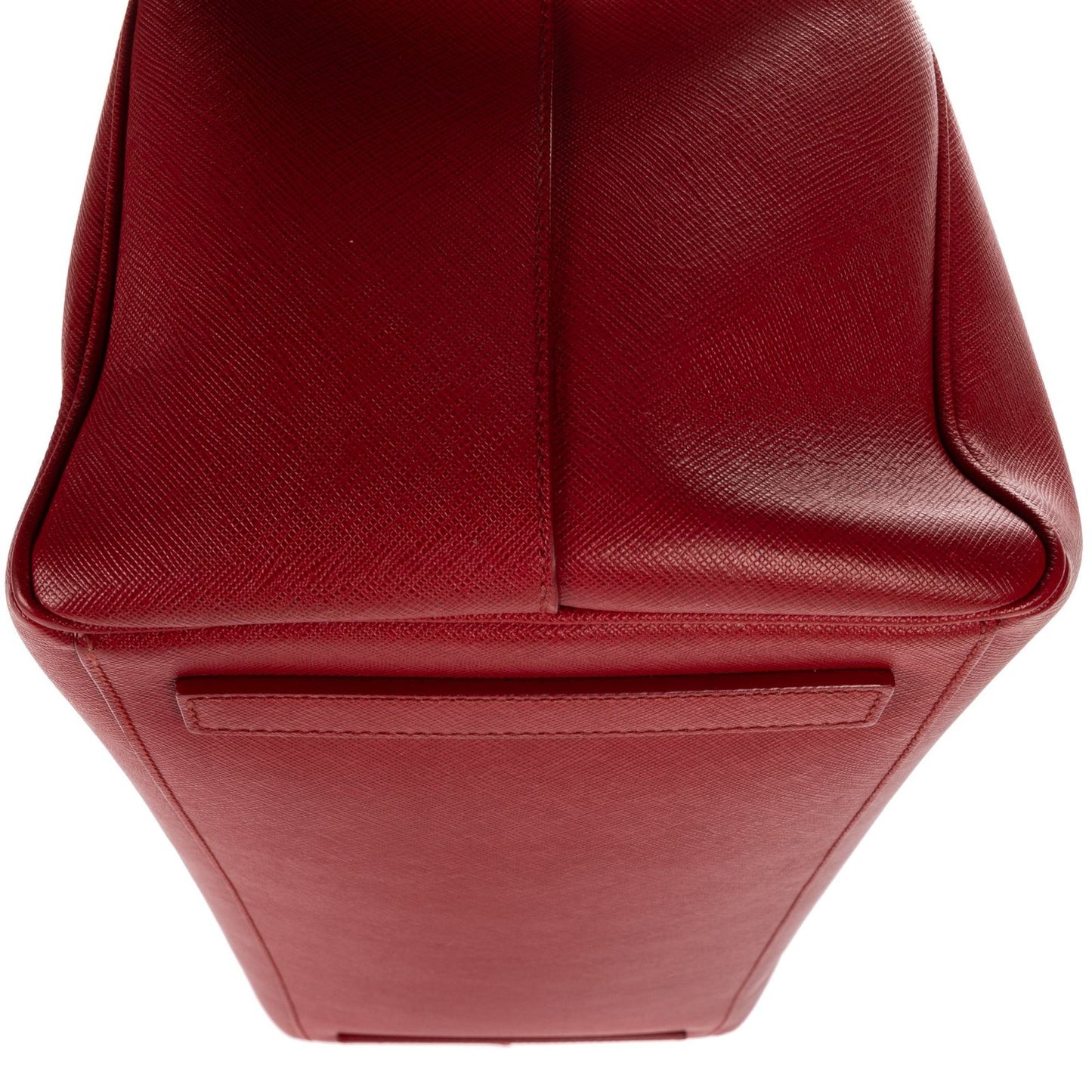 Prada Largedouble Zip Galleria Tote Red Saffiano Leather — view 7