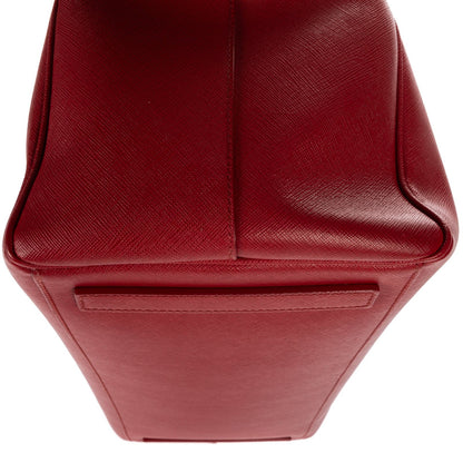 Prada Largedouble Zip Galleria Tote Red Saffiano Leather — view 7