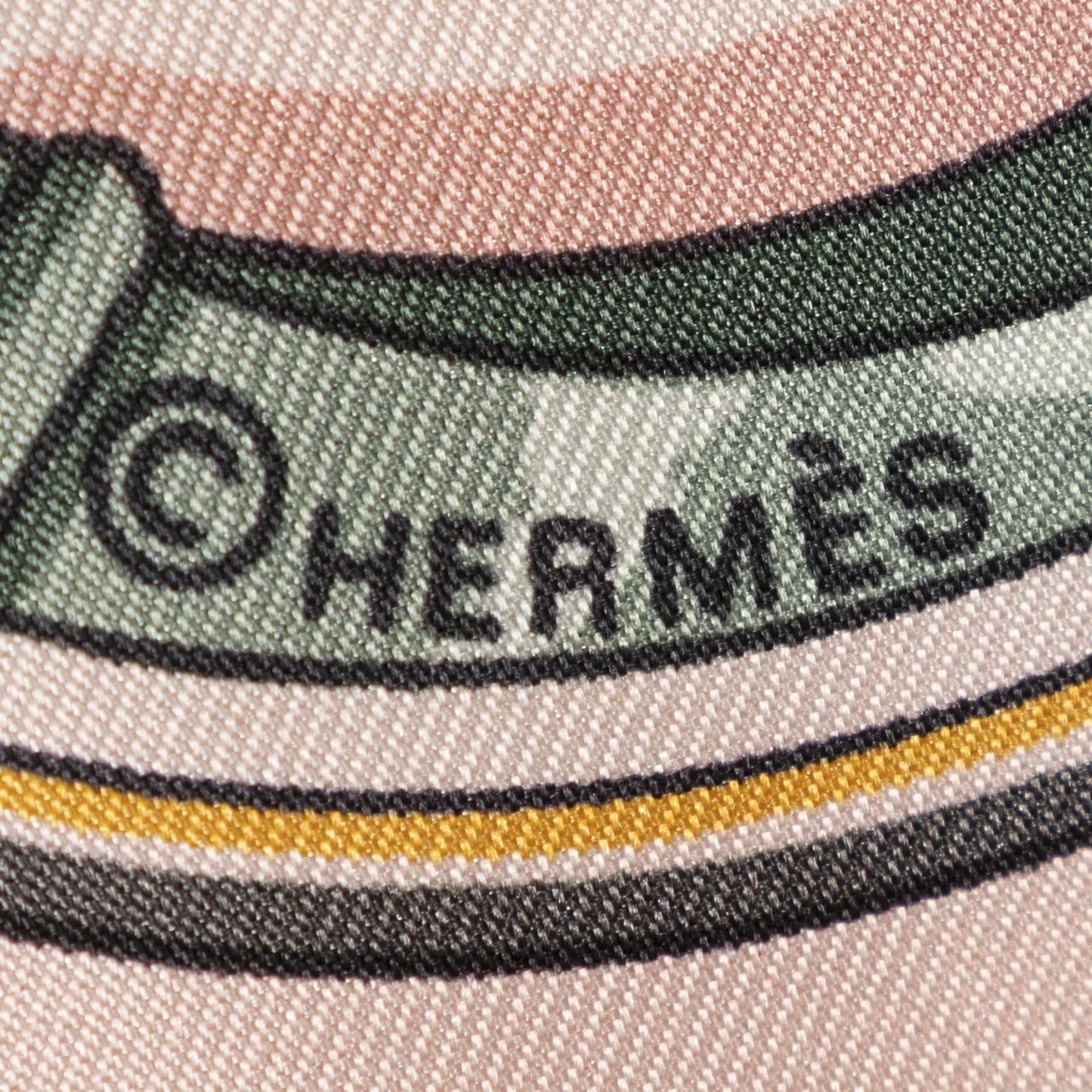 Hermes Scarf Lightpink Green Yellow 100% Twillsilk — view 4