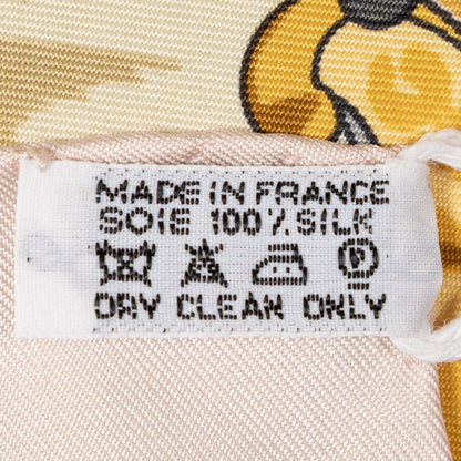 Hermes Scarf Lightpink Green Yellow 100% Twillsilk — view 5