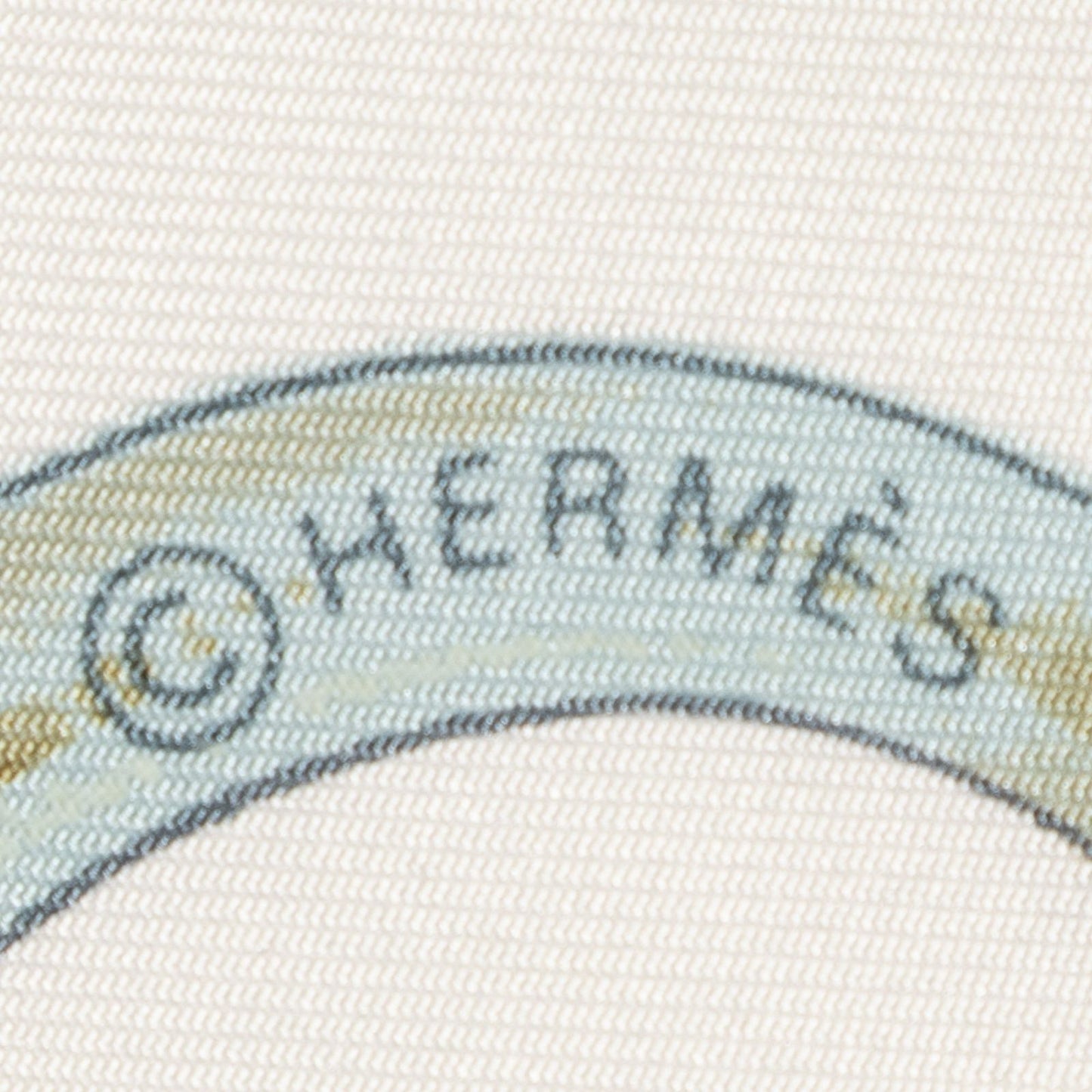 Hermes Scarf Lightgreen Brown White 100% Twillsilk — view 4