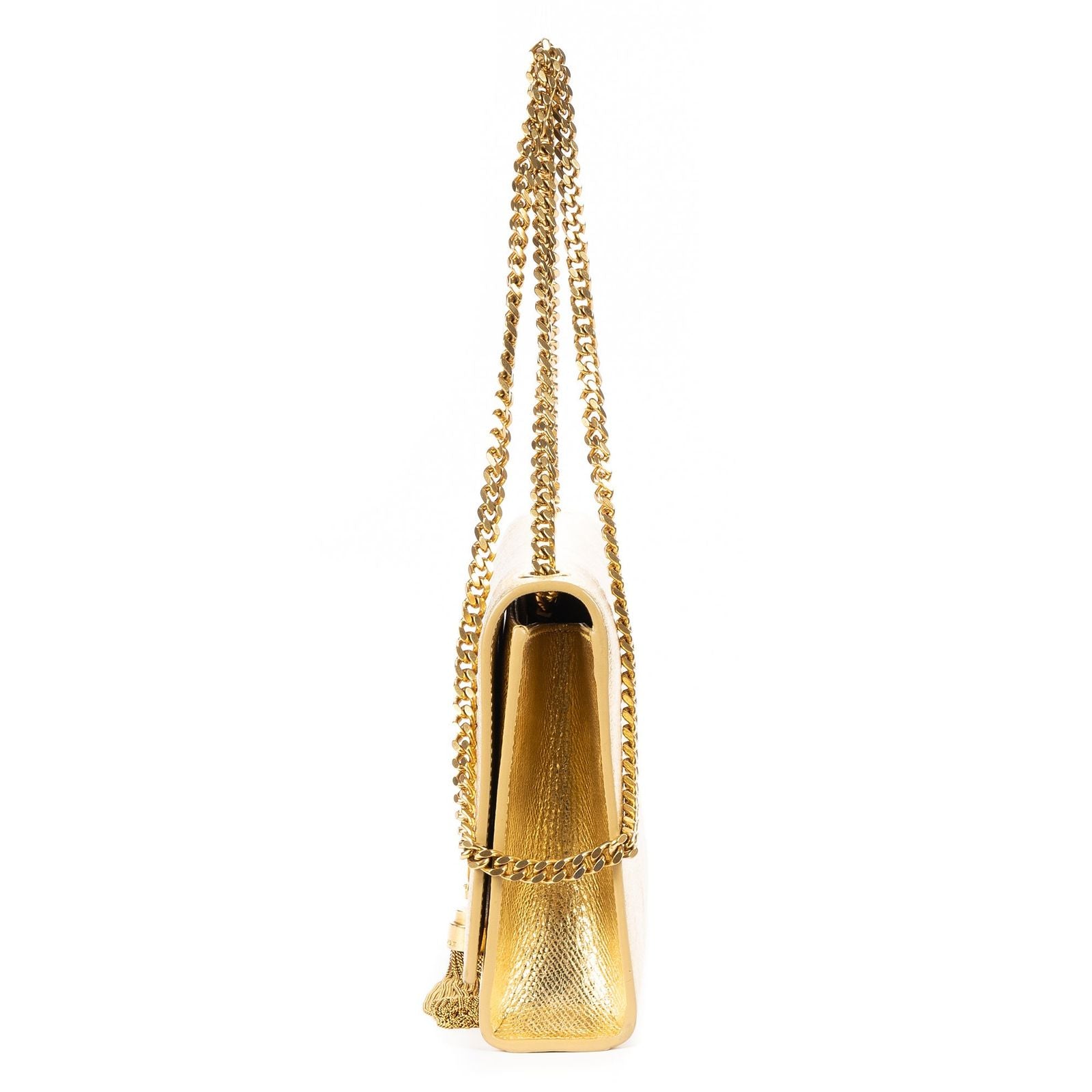 Saint Laurent Kate Wallet on Chain Metallicgold Spikecalfskin Leather Shoulder — view 3