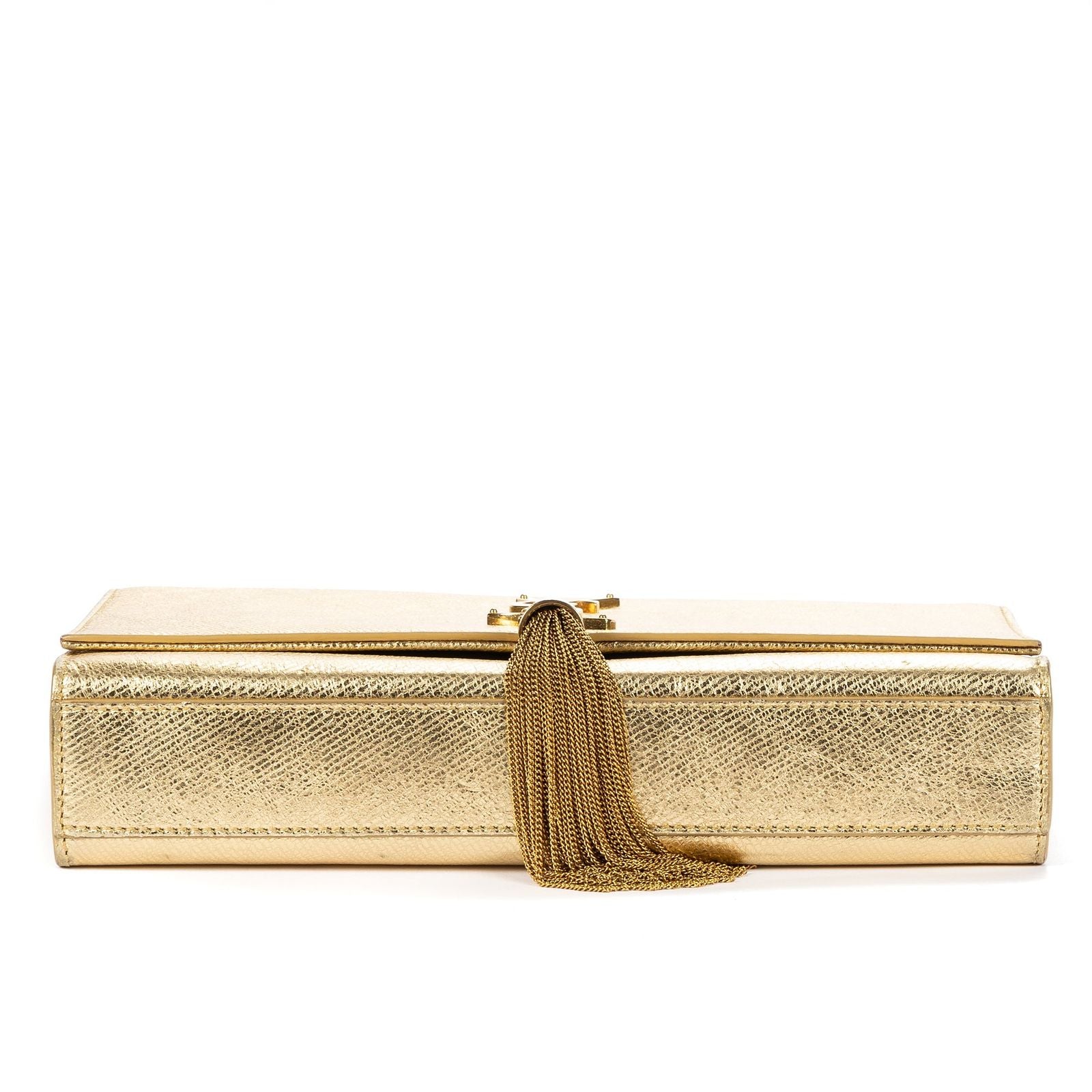 Saint Laurent Kate Wallet on Chain Metallicgold Spikecalfskin Leather Shoulder — view 6
