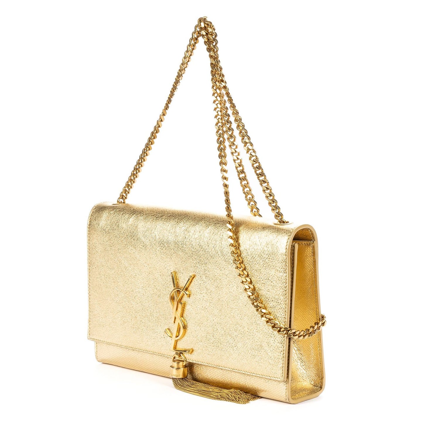 Saint Laurent Kate Wallet on Chain Metallicgold Spikecalfskin Leather Shoulder — view 2