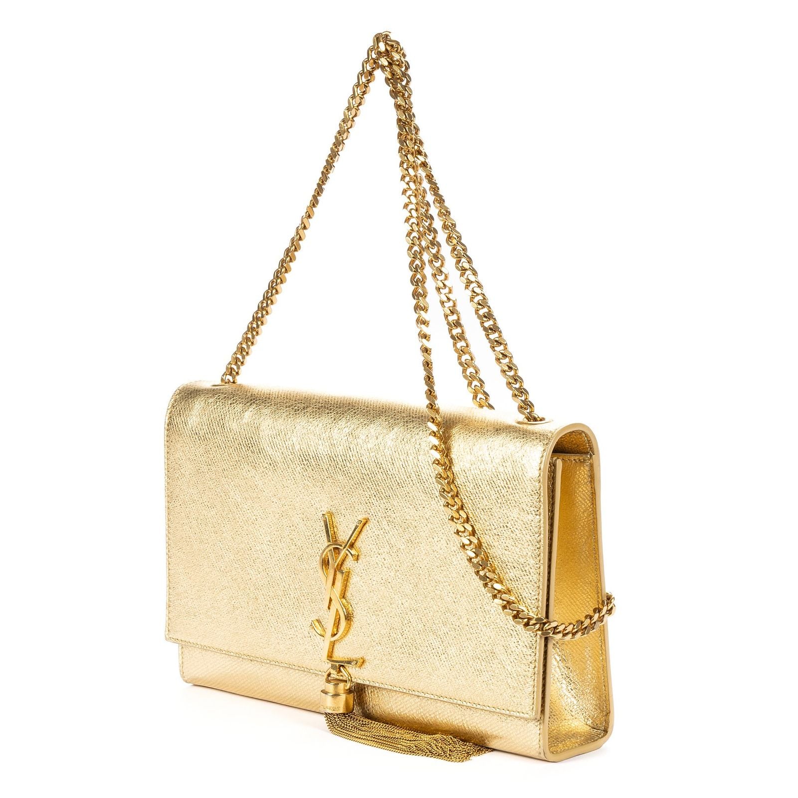 Saint Laurent Kate Wallet on Chain Metallicgold Spikecalfskin Leather Shoulder — view 2