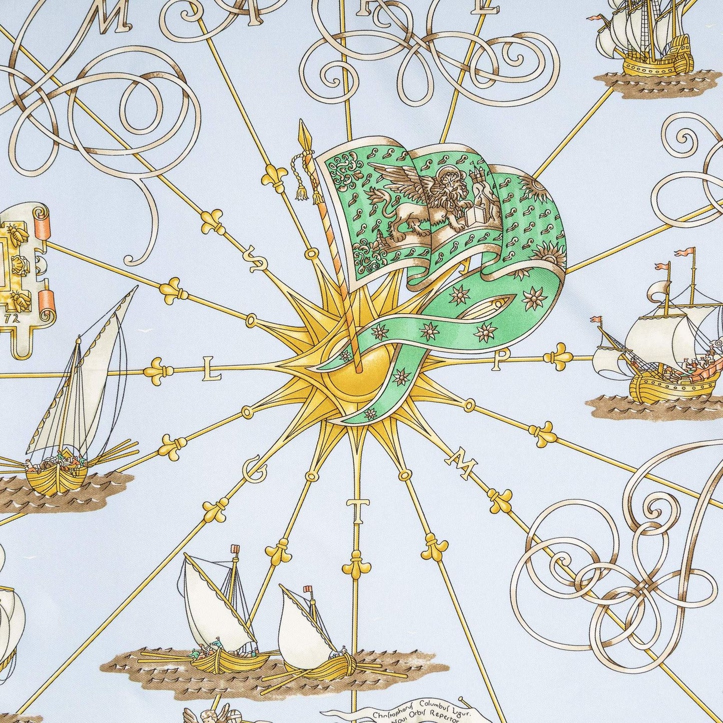 Hermes Scarf Light Blue Green 100% Twillsilk — view 3