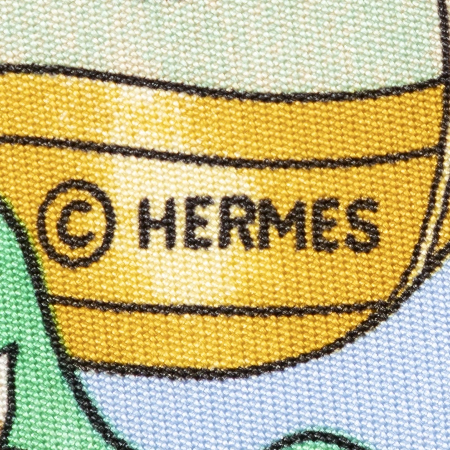 Hermes Scarf Light Blue Green 100% Twillsilk — view 4