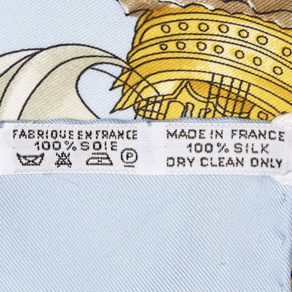 Hermes Scarf Light Blue Green 100% Twillsilk — view 5