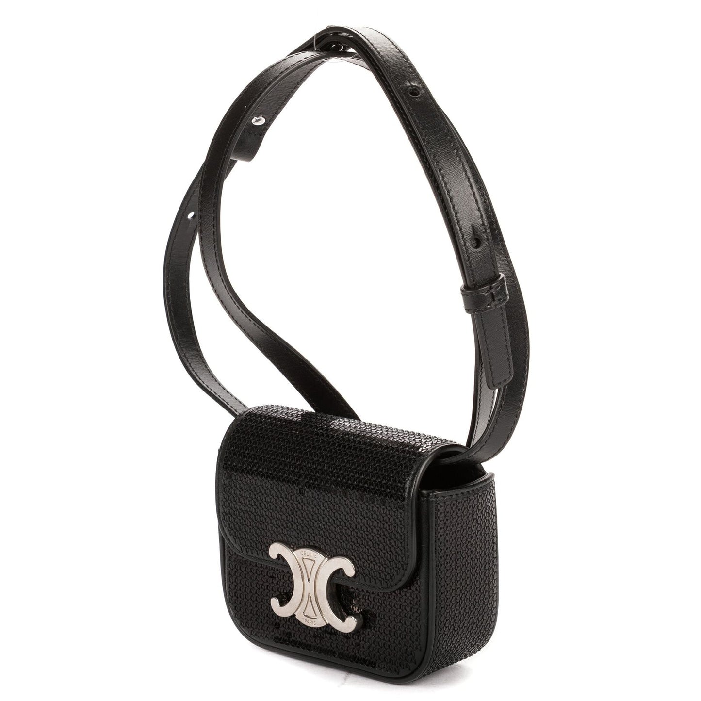 Celine Mini Claude Black Matelasse Calfskin Shoulder — view 2