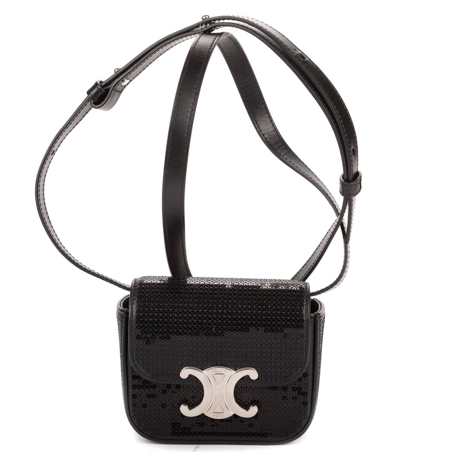 Celine Mini Claude Black Matelasse Calfskin Shoulder