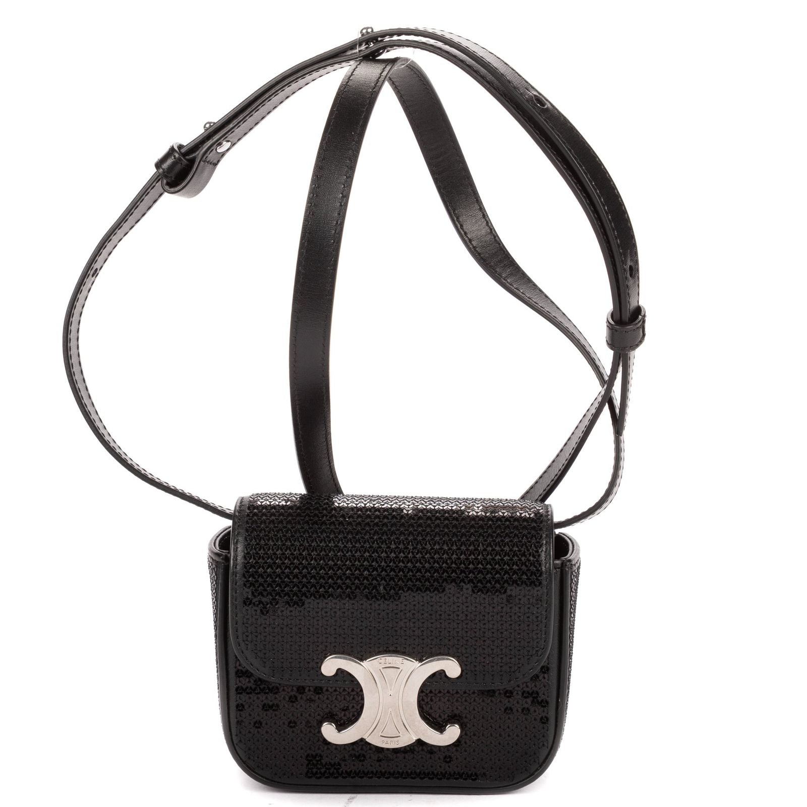 Celine Mini Claude Black Matelasse Calfskin Shoulder