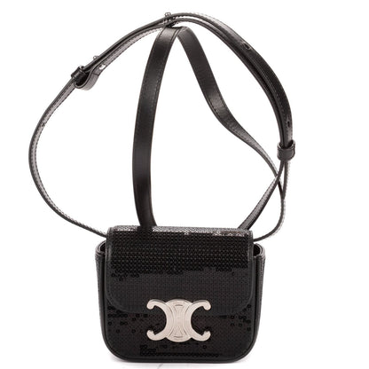 Celine Mini Claude Black Matelasse Calfskin Shoulder