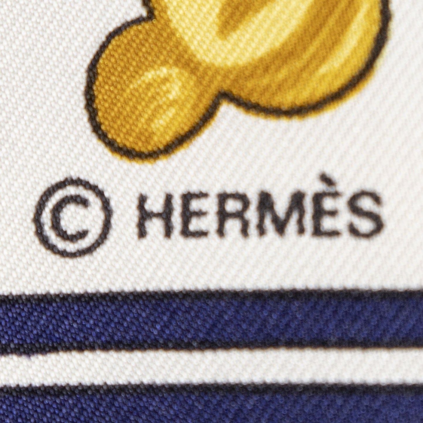 Hermes Scarf Navy Yellow Green 100% Twillsilk — view 4