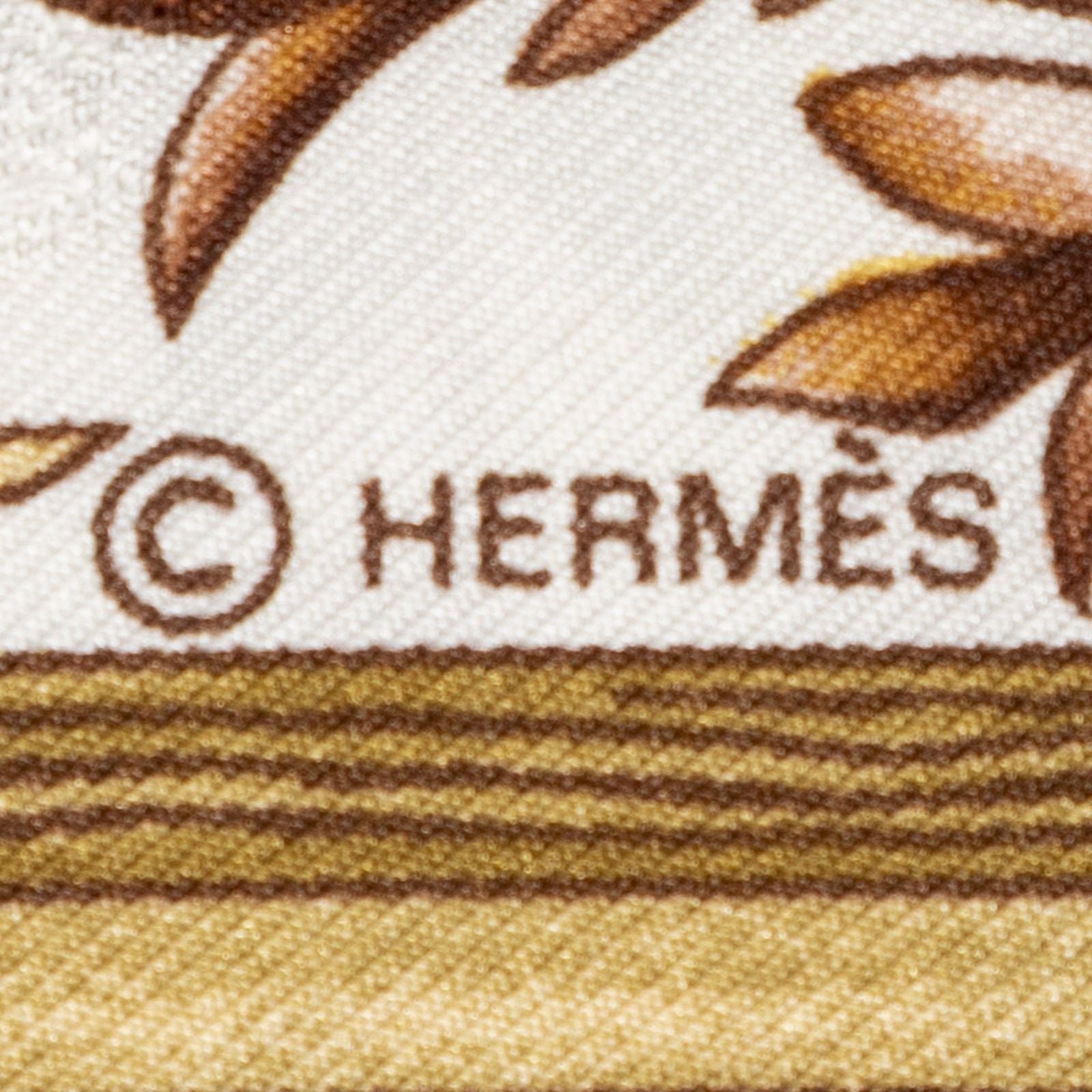 Hermes Scarf Orange Ivory Green 100% Jacquardsilk — view 4