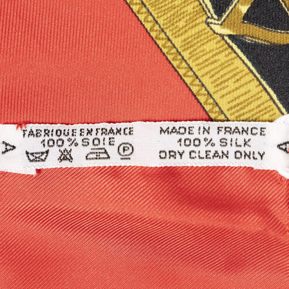 Hermes Scarf Red Black 100% Twillsilk — view 5
