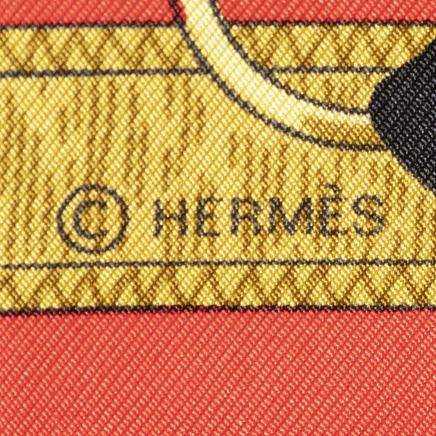 Hermes Scarf Red Black 100% Twillsilk — view 4
