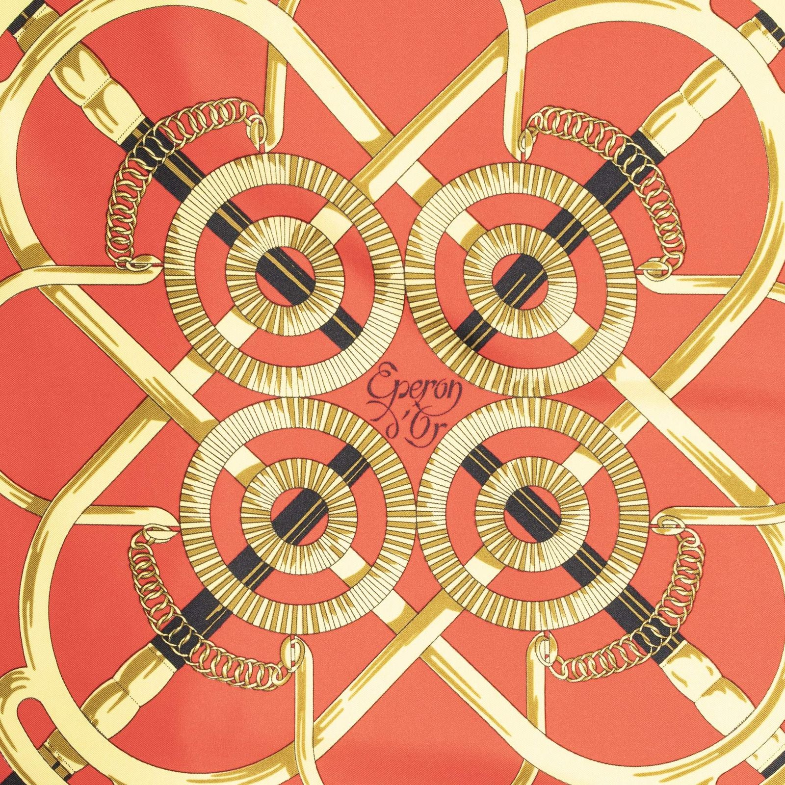 Hermes Scarf Red Black 100% Twillsilk — view 3