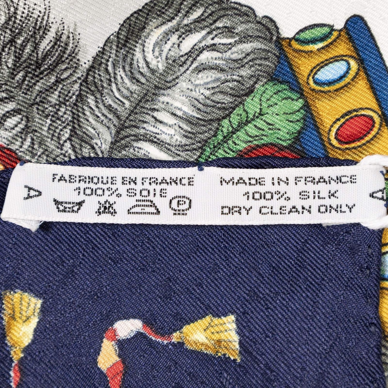 Hermes Scarf Navy Red White 100% Jacquardsilk — view 5