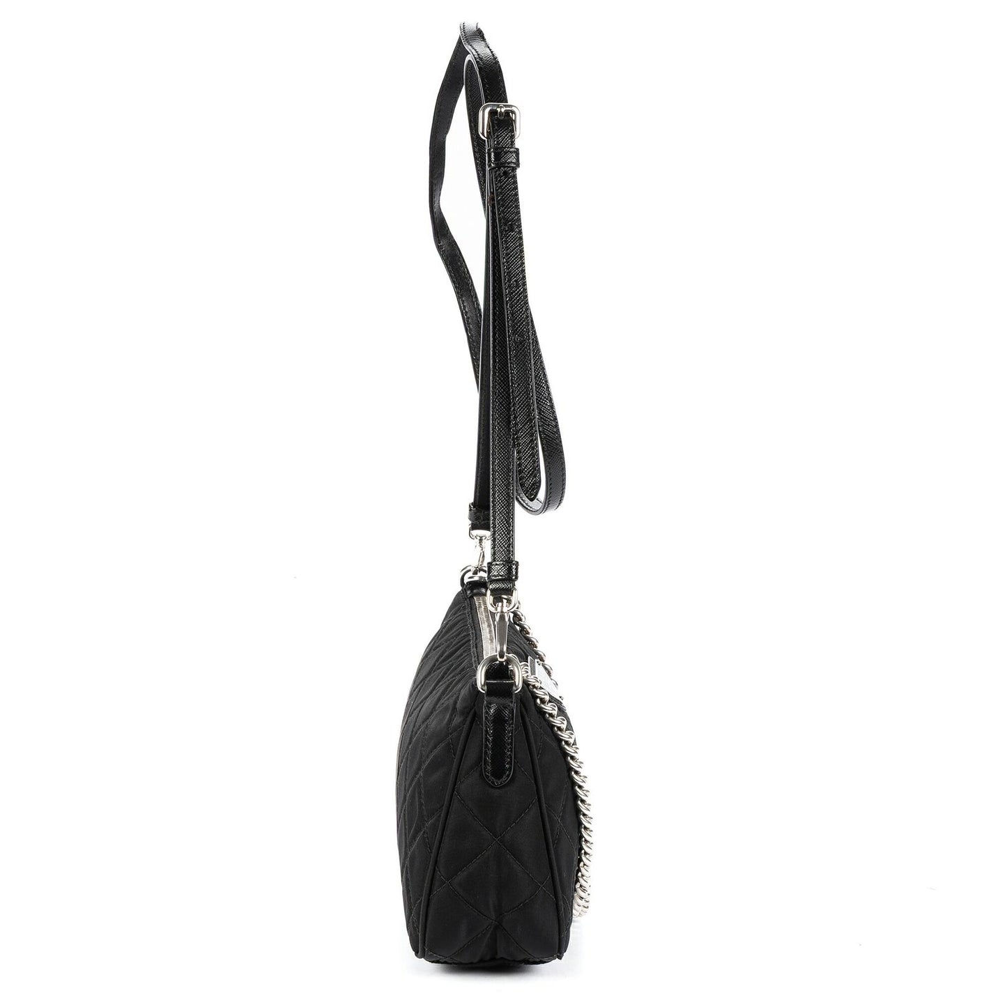 Prada Chain Shoulder Black Nylon Canvas — view 4