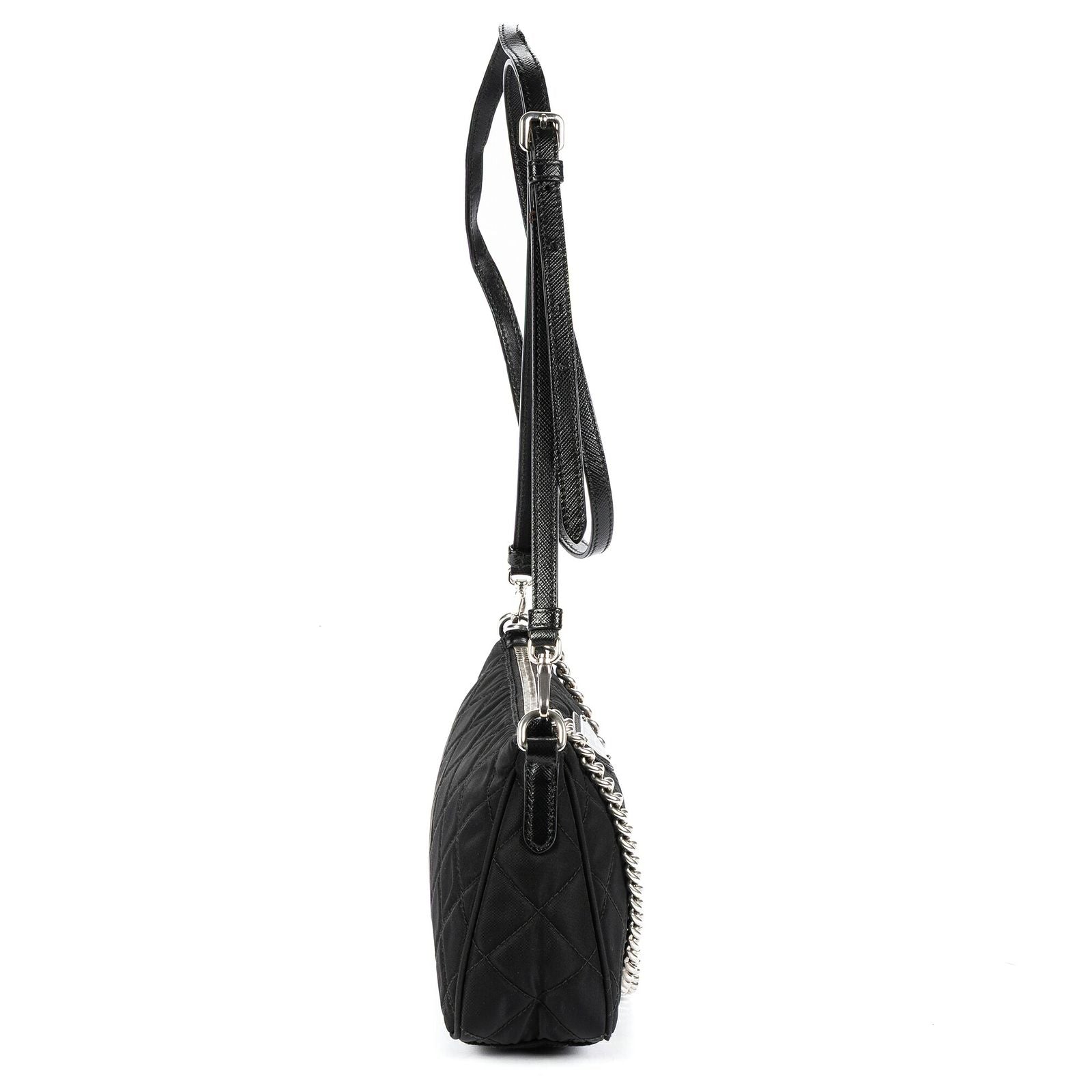 Prada Chain Shoulder Black Nylon Canvas — view 4
