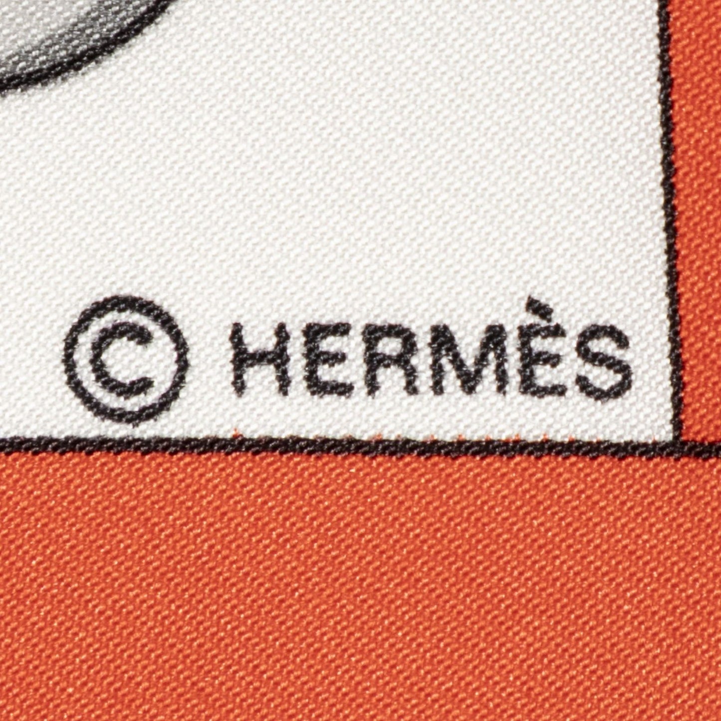 Hermes Scarf Red White 100% Twillsilk — view 4
