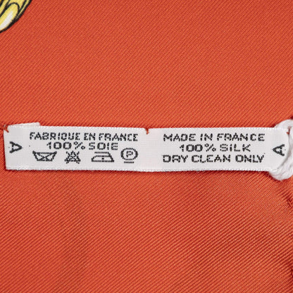 Hermes Scarf Red White 100% Twillsilk — view 5