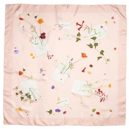Hermes Scarf Lightpink Green Red 100% Twillsilk — view 2