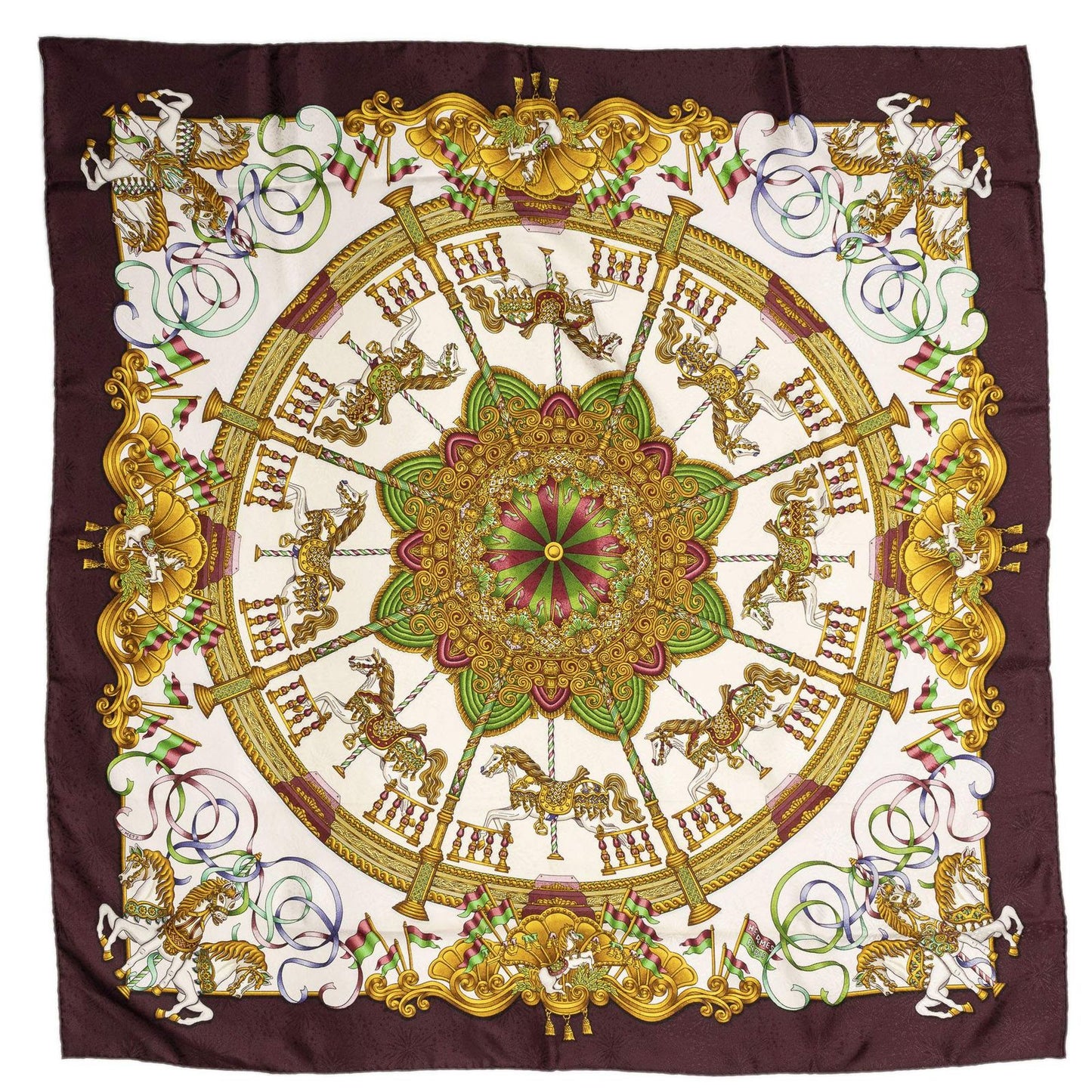 Hermes Scarf White 100% Jacquardsilk — view 2
