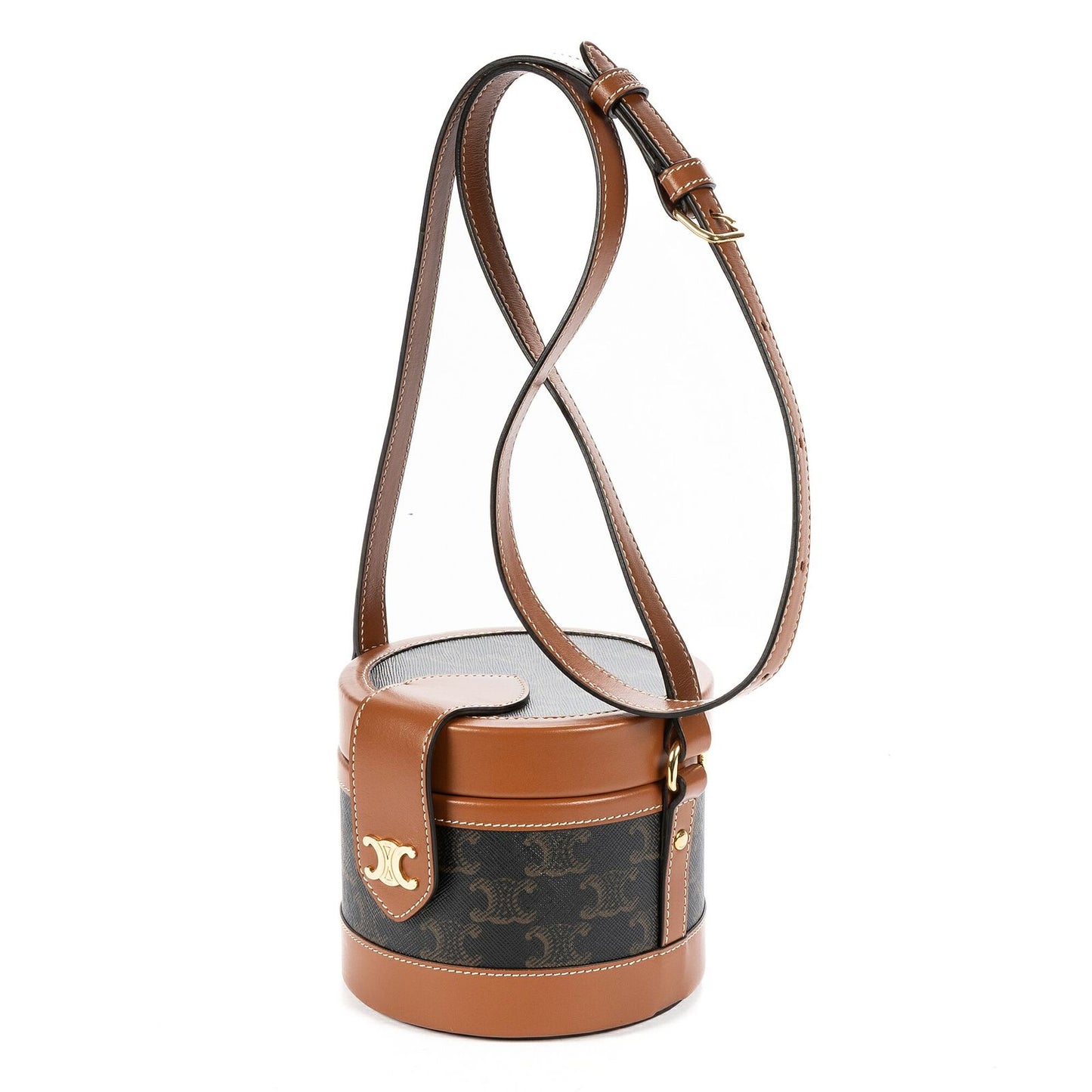Celine Small Tambour Crossbody Darkbrown Tantriomphe Canvas — view 2
