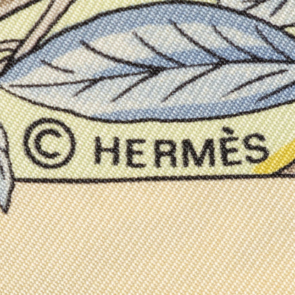 Hermes Scarf Lightbeige Blue Brown 100% Twillsilk — view 4