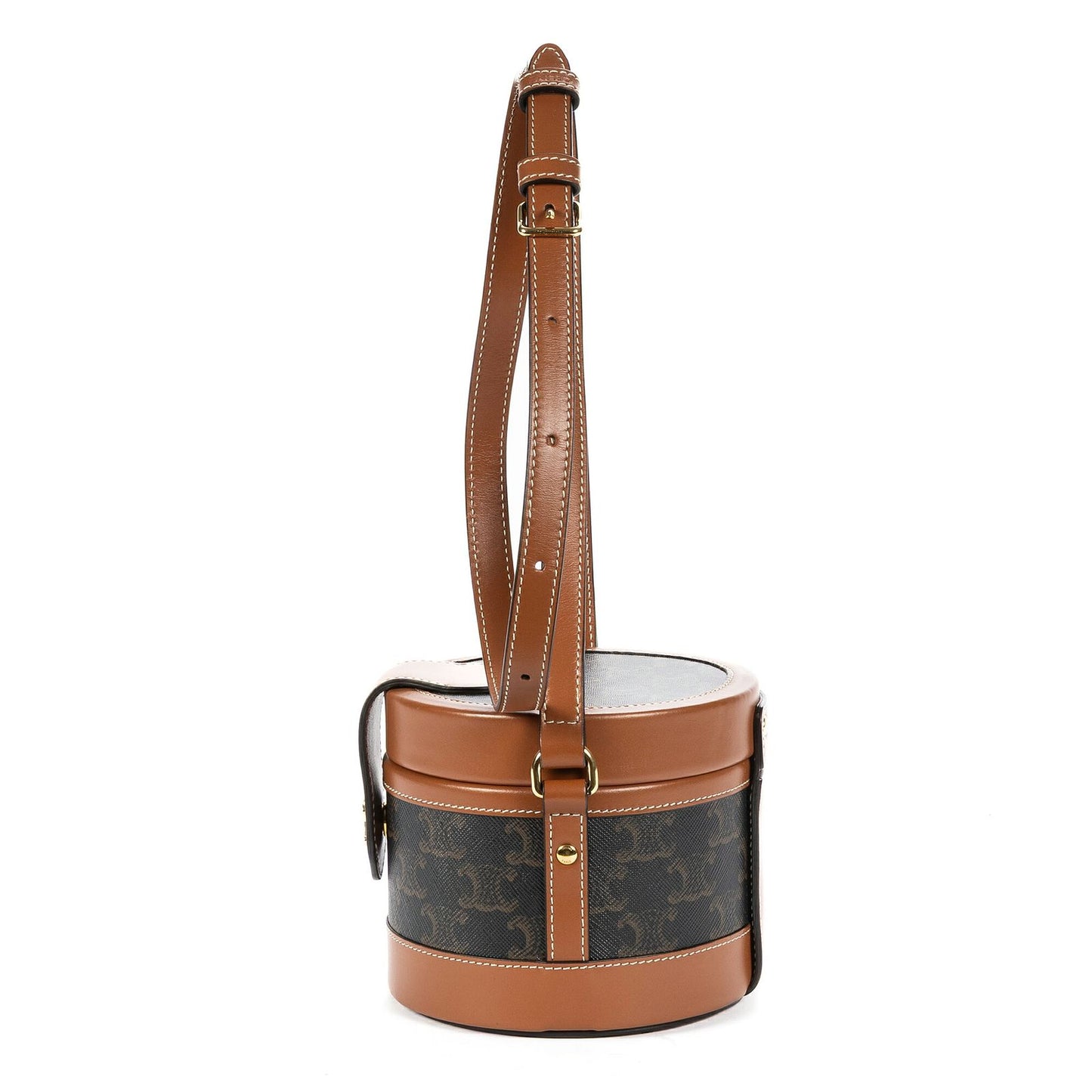 Celine Small Tambour Crossbody Darkbrown Tantriomphe Canvas — view 3
