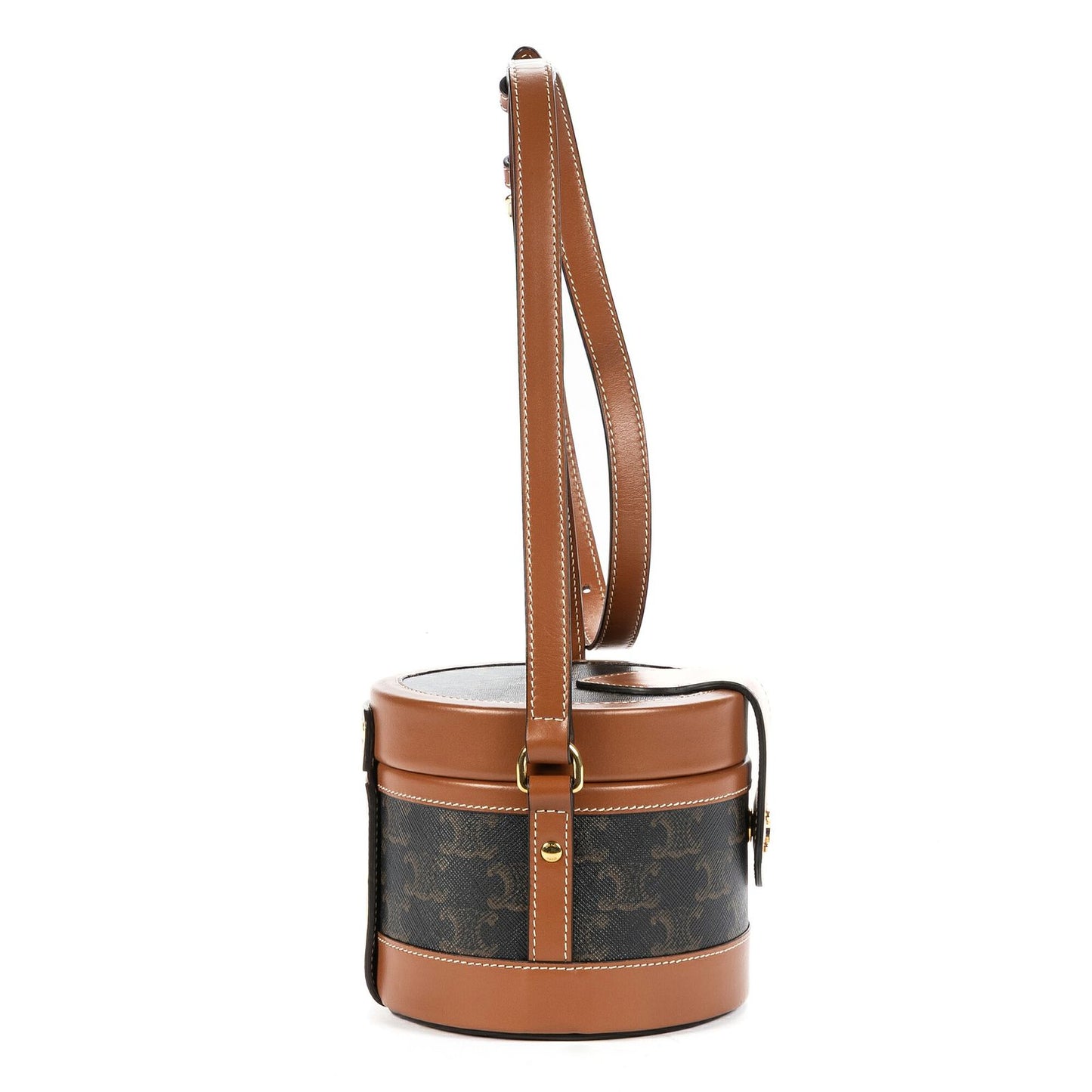 Celine Small Tambour Crossbody Darkbrown Tantriomphe Canvas — view 4