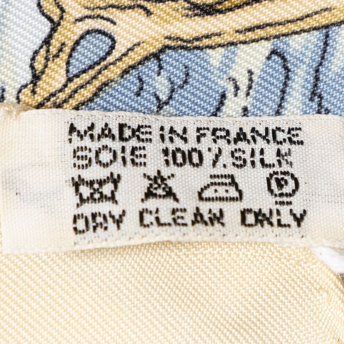 Hermes Scarf Lightbeige Blue Brown 100% Twillsilk — view 5