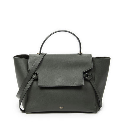 Celine Minibelt Darkgreen Grain Calf Leather Handbag