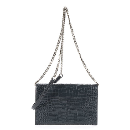 Saint Laurent Kate Tassel Chain Wallet Darkgray Crocoshape Pushleather Shoulder — view 5