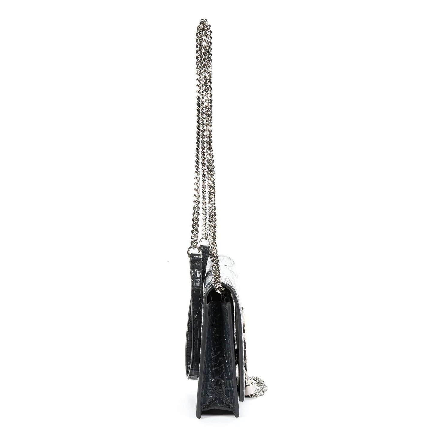Saint Laurent Kate Tassel Chain Wallet Darkgray Crocoshape Pushleather Shoulder — view 4