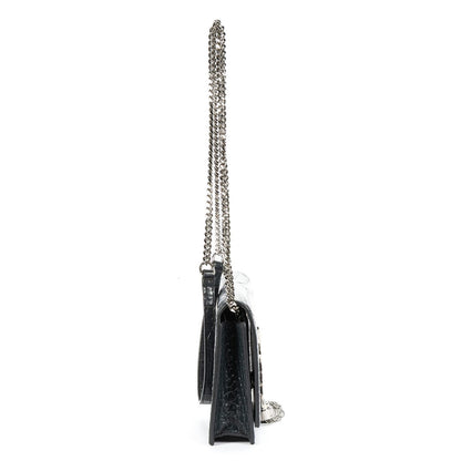 Saint Laurent Kate Tassel Chain Wallet Darkgray Crocoshape Pushleather Shoulder — view 4