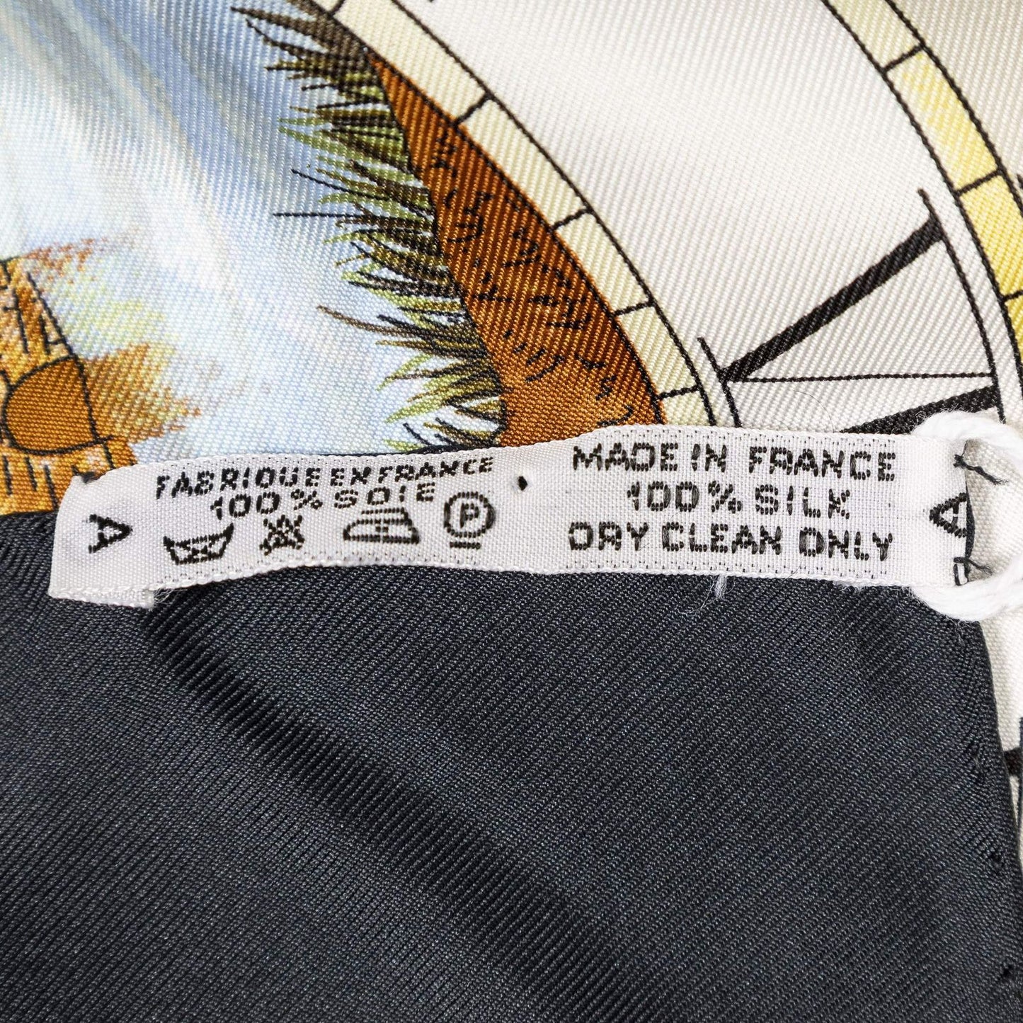 Hermes Scarf Black Red Yellow 100% Twillsilk — view 5