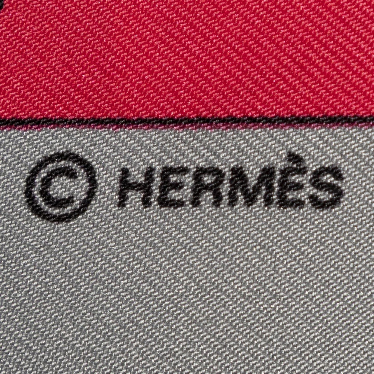 Hermes Scarf Black Red Yellow 100% Twillsilk — view 4