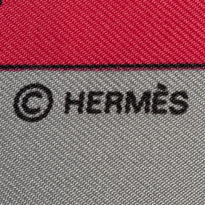 Hermes Scarf Black Red Yellow 100% Twillsilk — view 4