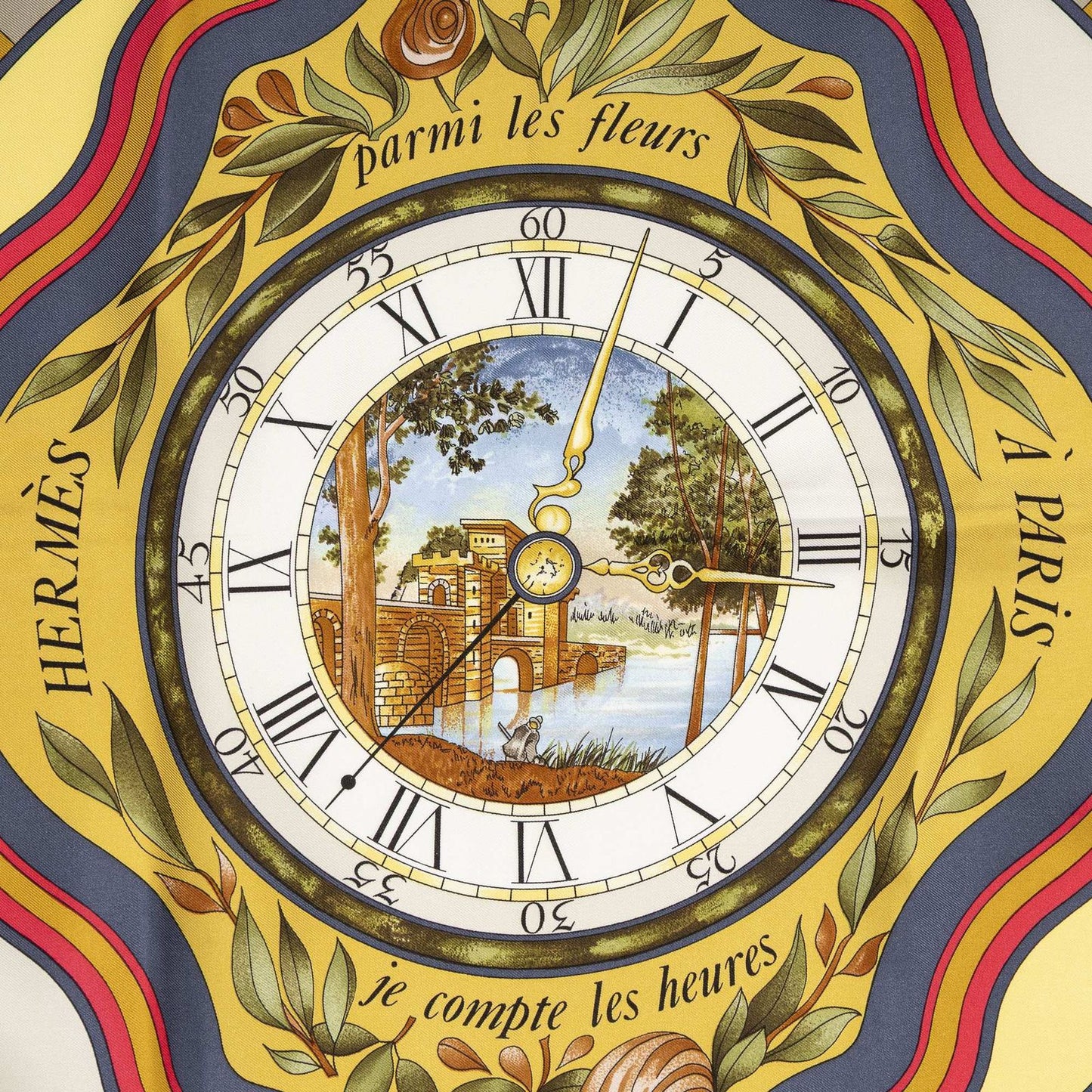 Hermes Scarf Black Red Yellow 100% Twillsilk — view 3