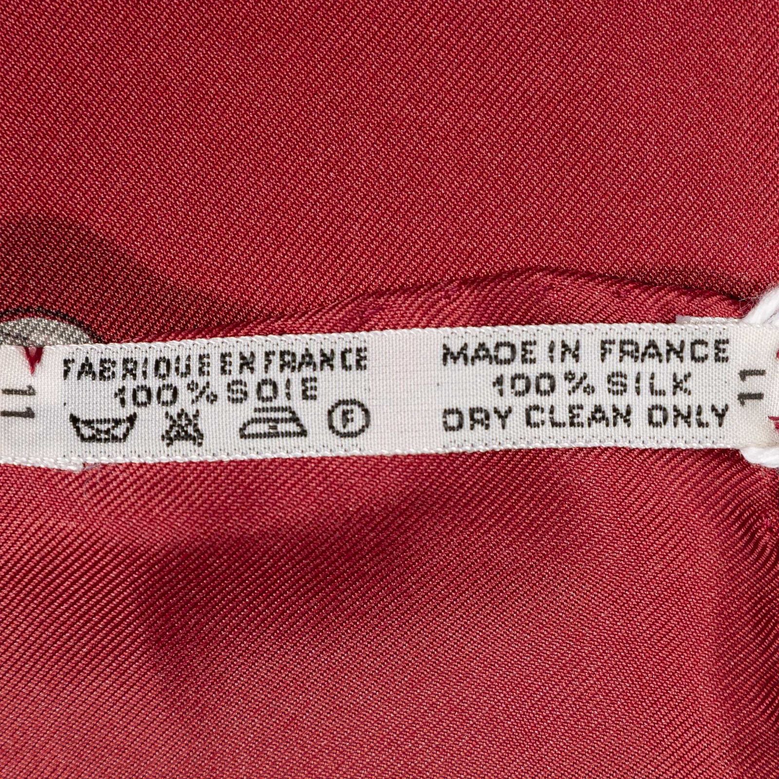 Hermes Scarf Red Green 100% Twillsilk — view 5