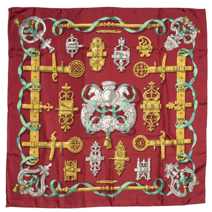 Hermes Scarf Red Green 100% Twillsilk — view 2