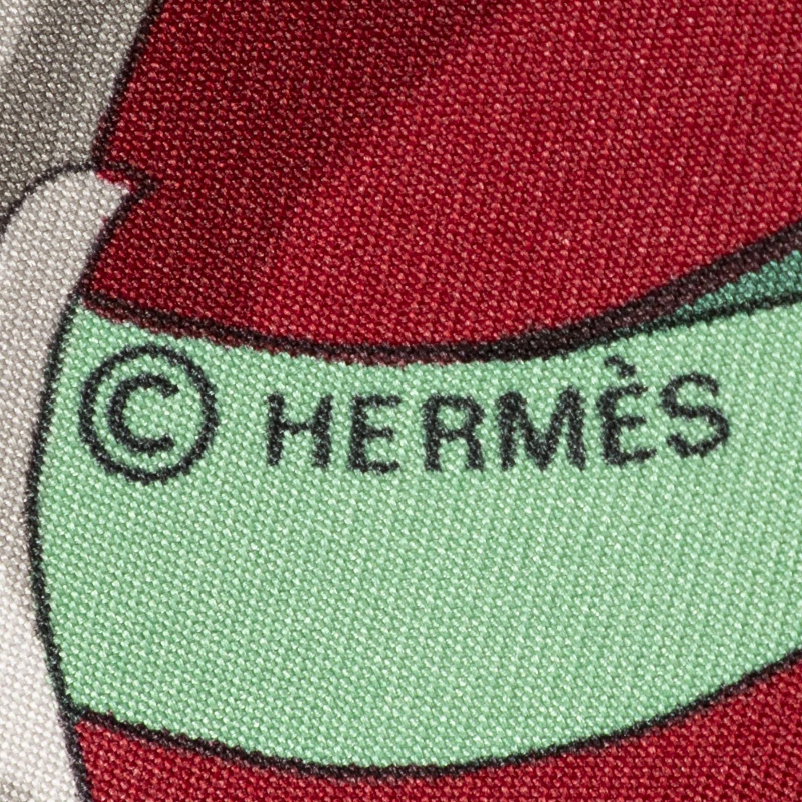 Hermes Scarf Red Green 100% Twillsilk — view 4